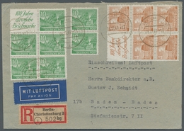 Berlin - Zusammendrucke: 1949, "4 Und 10 Pfg. Bauten I", Heftchenblätter Ohne Rand Mit Zusatzfrankat - Se-Tenant