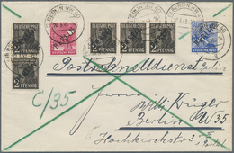 Berlin - Postschnelldienst: 2(5), 40 U. 50 Pf. Schwarzaufdruck Zusammen Auf Postschnelldienstbf. Von - Covers & Documents