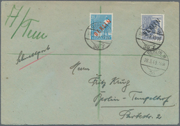 Berlin - Postschnelldienst: 80 Pf. Schwarz U. 20 Pf. Rotaufdruck Zusammen Auf Postschnelldienstbf. V - Covers & Documents