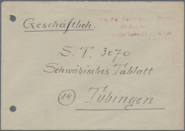 Französische Zone - Allgemeine Ausgabe: 1946, Zwei Geschäftsbriefe Je Mit Zwei- Bzw. Dreizeiler "Det - Sonstige & Ohne Zuordnung