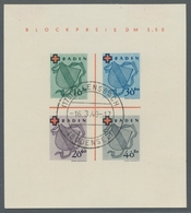 Französische Zone - Baden: 1949, Rotkreuzblock In Type I Mit Zentrischer Entwertung "(17b) Allensbac - Altri & Non Classificati