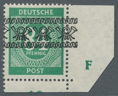 Bizone: 1948, Ziffernserie Mit Bandaufdruck 84 Pfennig Tadellos Postfrische Linke Untere Bogenecke M - Autres & Non Classés