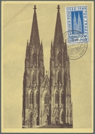 Bizone: 1948, "Kölner Dom", 4 Werte Komplett Auf Vier Maximumkarten, Dabei 2x FDC - Otros & Sin Clasificación