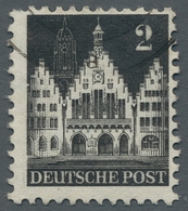 Bizone: 1948, Bauten 2 Pfennig Schwarzgrau Weitgezähnt Gestempelt Mit Dem Seltenen Wasserzeichen 1Z - Autres & Non Classés