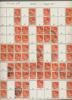 Bizone: 1948, Bauten 25 Pfennig Orangerot Enggezähnt In Type IV. 35 Senkrechte Gestempelte Paare, 3 - Other & Unclassified