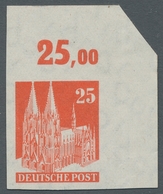 Bizone: 1948, Bauten 25 Pfennig Orangerot Ungezähnt Aus Der Rechten Oberen Ecke In Tadelloser Postfr - Sonstige & Ohne Zuordnung