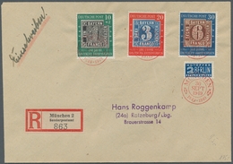 Bundesrepublik Deutschland: 1949, "100 Jahre Dt. Briefmarken" Komplett Je Wert Mit Rotem ESST Auf R- - Gebraucht