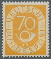 Bundesrepublik Deutschland: 1951 Postfrischer Kplt. Posthornsatz Gepr. Schlegel BPP, Die Drei Hauptw - Oblitérés