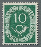 Bundesrepublik Deutschland: 1951, "10 Pfg. Posthorn Mit Wasserzeichen Vb", Sauber Mit Teilen Eines M - Used Stamps