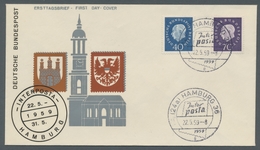 Bundesrepublik Deutschland: 1959, "70 Pfg. Heuss Medaillon" Zusammen Mit Berlin 40 Pfg. Auf Blanko-F - Used Stamps