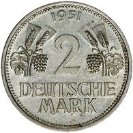 Bundesrepublik Deutschland 1948-2001: 1951, 2 Mark Kursmünze, Jeweils Aus Den Prägestätten D, F, G U - Otros & Sin Clasificación