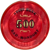 Medaillen Alle Welt: CASINO-JETON; 1990-2000 (ca.), Tadellos Erhaltener Roter Casino-Jeton über 500 - Unclassified