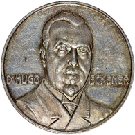 Medaillen Deutschland - Personen: DR. HUGO ECKENER; 1924, Silbermedaille Mit Kopfbild Desselben Auf - Other & Unclassified