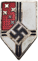 Orden & Ehrenzeichen: DRITTES REICH; Emailliertes Ansteckabzeichen In Wappenform Mit Hakenkreuz Und - Other & Unclassified