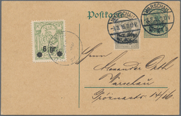 Deutsche Besetzung I. WK: Deutsche Post In Polen: 1915/1918, Zwei Belege Stadtpost Warschau, Zwei R- - Bezetting 1914-18