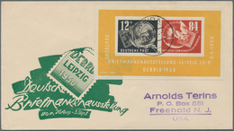 DDR: 1950, Lot Mit 9 DEBRIA-Blocks, Alle Meist Mit SST, Aber Auch Tagesstempel, 4 St. Lose, Einer Au - Unused Stamps