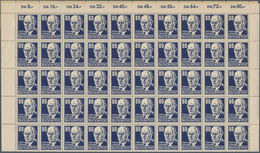 DDR: 1952, Freimarken Köpfe II, 80 Pf. Auf Gewöhnlichem Papier, Engros-Partie Mit 4 Postfrischen Pos - Unused Stamps