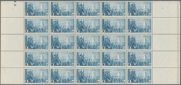 Frankreich: 1936, 1.50fr. PAX, Marginal Block Of 25 Stamps, Mint Never Hinged. Maury 328 (25), 900,- - Gebraucht