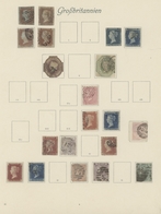 Großbritannien: 1841/1925, Used And Mint Collection On Ancient Album Pages, Slightly Varied But Over - Autres & Non Classés