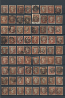 Großbritannien: 1841/1844, Black Maltese Cross On 1 Penny Red, Collection Of 108 Stamps Showing Main - Other & Unclassified