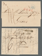 Italien: 1815-1893, Lot Of Six Italian Prephilatelic Letters, As Well As Two Franked Covers, Incl. A - Mint/hinged