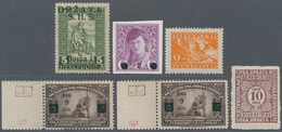 Jugoslawien: 1918-80, Group Of 34 Stamps And Three Souvenir Sheets, Mostly Specials Like 1918 5+2h. - Neufs