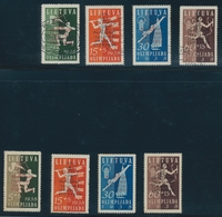 Litauen: 1938-39, Specialiced Collection Of Sports Spending With Complete Mint And Stamped Sets, Blo - Lituanie