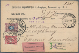Russland: 1904/15 Three Items All Sent From St. Petersburg Cash On Delivery, One Card And Twocovers - Briefe U. Dokumente