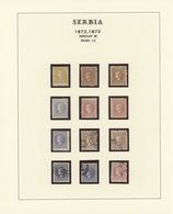 Serbien: 1872/1876, Milan IV. 2nd/3rd Issue, Specialised Collection Of Apprx. 62 Stamps Of All Four - Serbie