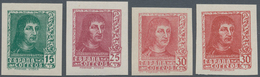 Spanien: 1938, Ferdinand II. In A Lot With About 1.450 IMPERFORATE Stamps With Five Different Values - Sonstige & Ohne Zuordnung