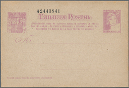 Spanien - Ganzsachen: 1937, Stat. Postcard ‚Matrona‘ 25c. Lilac With Additional Three-line Annotatio - 1850-1931