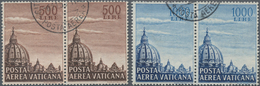 Vatikan: 1953, Airmail Issue Set Of Two 500l. Brown And 1.000l. Blue In A Lot With Approx. 85 Sets I - Nuevos