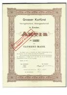 Alte Aktien / Wertpapiere: 1921, "Grosser Kurfürst" Heringsfischerei, Emden, Aktie 1000 Mark, Dekora - Sonstige & Ohne Zuordnung