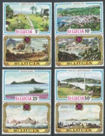 St Lucia. 1971 Old And New Views Of St Lucia. MH Setenant Pairs Complete Set. SG 311-318 - St.Lucia (...-1978)