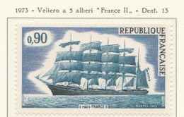 PIA - FRANCIA - 1973 : Veliero A 5 Alberi "France II" - (Yv 1762) - Schiffahrt