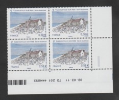 FRANCE / 2011 / Y&T N° 4562 ** : Varengeville Sur Mer (Seine Maritime) X 4 - Coin Daté 2011 03 08 (renversé) - TD 201 (= - Unused Stamps