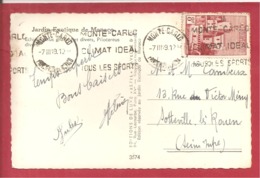 Y&T N°310B MONTE CARLO  Vers FRANCE  1949 - Storia Postale