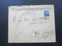 Ungarn Brief / Umschlag Der Reichsdeutschen Schule In Budapest VII Damjanich Nach Berlin Lichterfelde - Briefe U. Dokumente