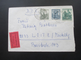 Österreich 1957 Verwendet 67 Bauerke Nr. 1038 10 Schilling Durch Eilboten Expres In Die DDR Mit 3 DDR Stempel - Cartas & Documentos