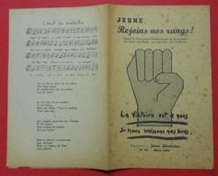 1953 Brochure Tract Propagande Communiste Rejoins Nos Rang Poing Levé éditeur Jeune Révolution - Historical Documents