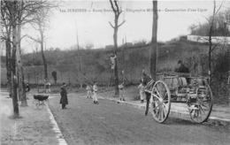 92-SURESNES- ROUTE STRATEGIQUE, TELEGRAPHIE MILITAIRE, CONSTRUCTION D'UNE LIGNE - Suresnes