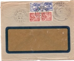 LETTRE AFFRANCHIE N° 652 + 673 OBLITERE CAD COGNAC -CHARENTE + CACHET VIOLET CROIX ROUGE 1945 - Cruz Roja