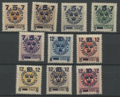 Suede (1918) N 112 A 121 (charniere) - Unused Stamps