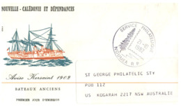 (ED 41) New Caledonia To Australia - FDC Cover - Aviso Kersaint 1902 - Posted In 1982 - Briefe U. Dokumente