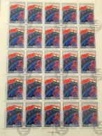 USSR Russia 1984 Sheet India Intercosmos Cooperative Space Program Station Rocket Sciences Flags Stamps CTO Mi 5371-3 - Francobolli