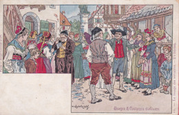 CPA - Illustrateur - PAUL KAUFFMANN - Usages Et Costumes D'alsace - Le Louage Des Servantes - 12 - Kauffmann, Paul