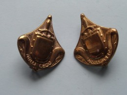 EMBLEEM " NULLI CEDO " 2 Stuks ( Voor BARET ) Zie Foto's ! - Landmacht