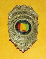 PLAQUE DE POLICE : TROOPER ,DEPARTMENT OF PUBLIC SAFETY , ALABAMA GREAT SEAL , 7 CM X 4,5 CM POIDS 60 GRAMMES  ,ETAT VOI - Police & Gendarmerie