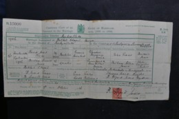ROYAUME UNI - Fiscal Sur Certificat De Mariage En 1926 , à Voir - L 45013 - Fiscale Zegels