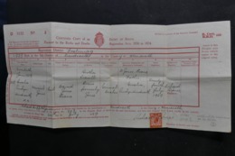 ROYAUME UNI - Fiscal Sur Certificat De Mariage En 1929 , à Voir - L 45014 - Fiscales